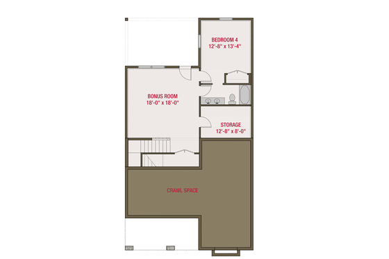 Floor Plan - Lower Floor for Farmhouse House Plan #461-92 - 5 bed, 3.5 bath