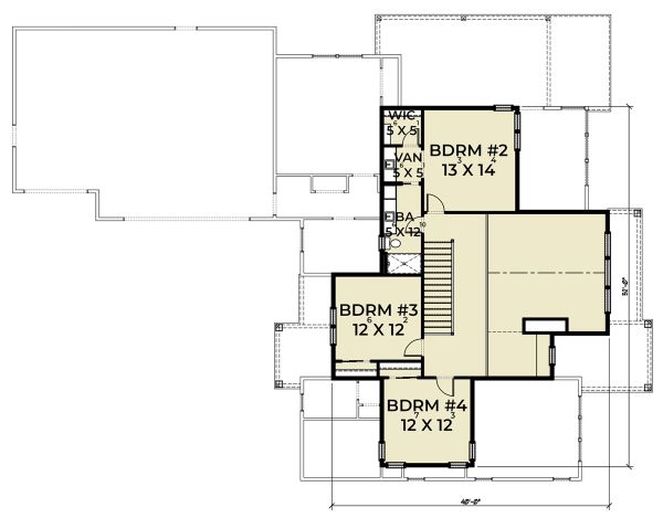 House Plan Design - Farmhouse Floor Plan - Upper Floor Plan #1070-41