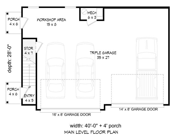 House Blueprint - Country Floor Plan - Main Floor Plan #932-566