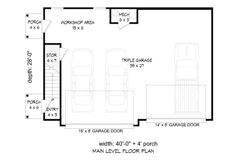 Home Plan - Floor Plan - Main Floor for Country House Plan #932-566 - 1 bed, 1 bath