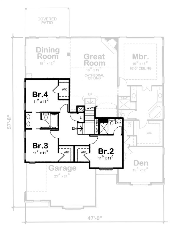 House Blueprint - Craftsman Floor Plan - Upper Floor Plan #20-2243
