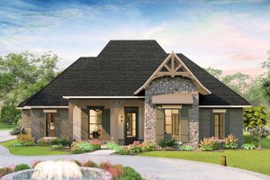 Exterior - Front Elevation 3 for Cottage House Plan #406-9654 - 4 bed, 2.5 bath