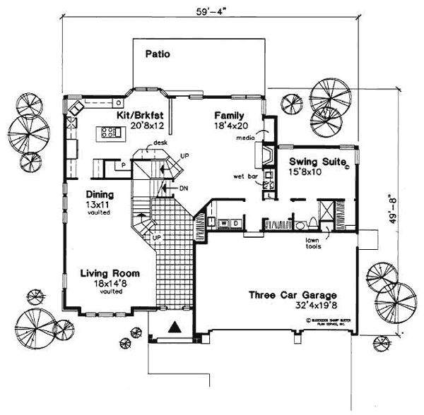 Traditional Floor Plan - Main Floor Plan #50-159