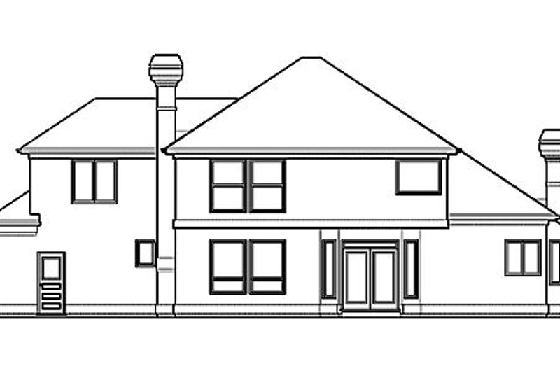 Home Plan - Exterior - Rear Elevation for Prairie House Plan #48-443 - 3 bed, 3 bath