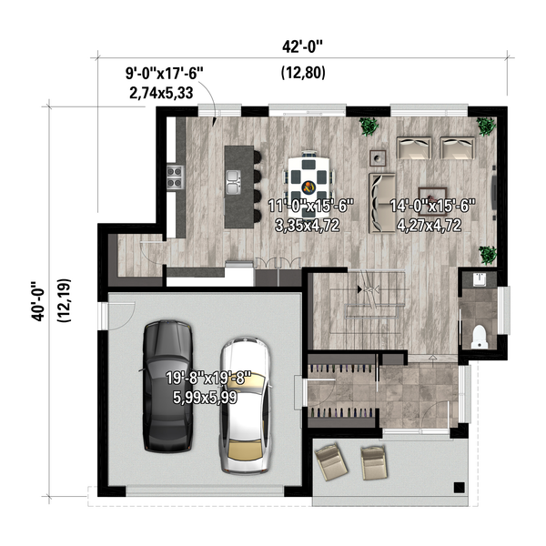 Contemporary Floor Plan - Main Floor Plan #25-5027