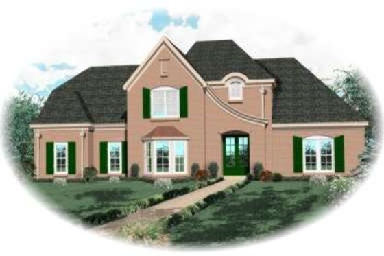 Exterior - Front Elevation for European House Plan #81-1071 - 3 bed, 3 bath