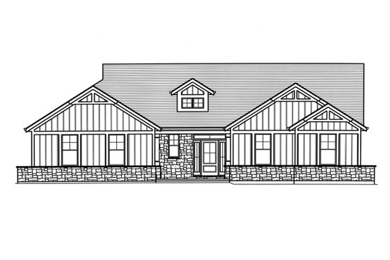 Exterior - Front Elevation 3 for Farmhouse House Plan #46-909 - 3 bed, 2 bath