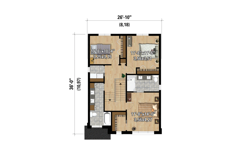 Dream House Plan - Floor Plan - Upper Floor for Contemporary House Plan #25-4873 - 3 bed, 2 bath