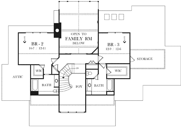 European Floor Plan - Upper Floor Plan #71-133