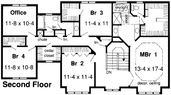 European Floor Plan - Upper Floor Plan #312-125