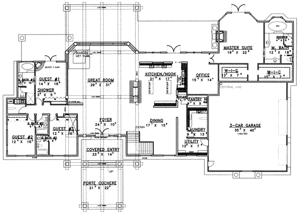 House Blueprint - Craftsman Floor Plan - Main Floor Plan #117-373