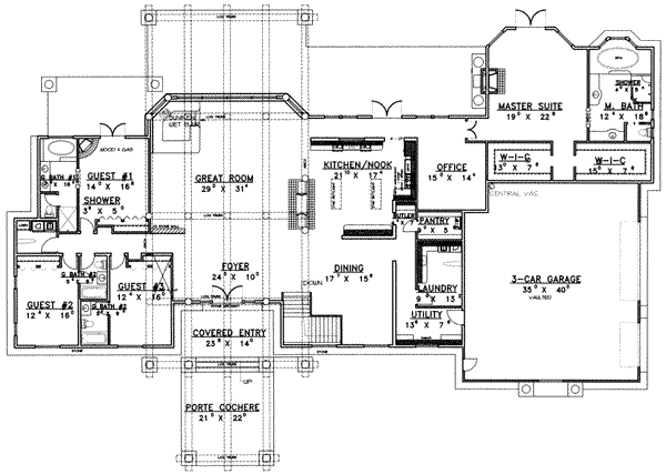 Craftsman Floor Plan - Main Floor Plan #117-373