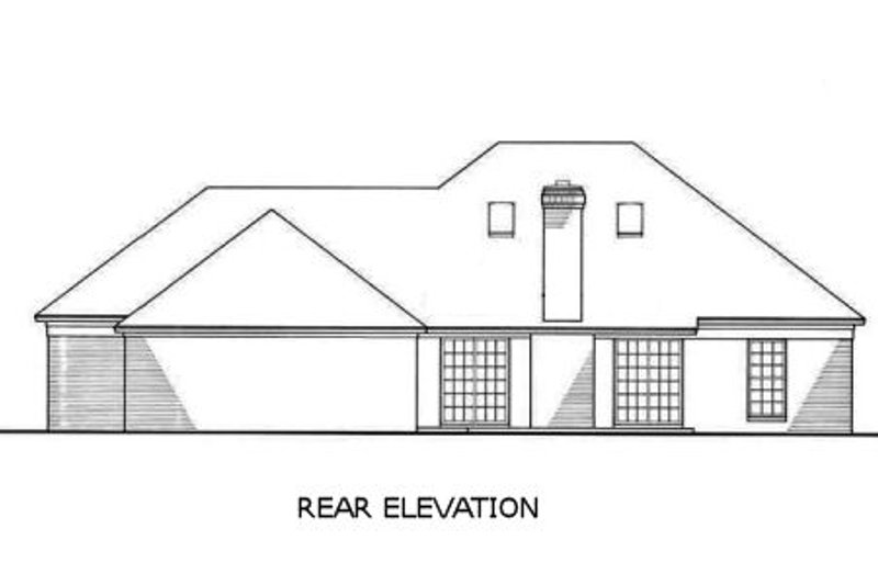 Home Plan - Exterior - Rear Elevation for European House Plan #45-361 - 3 bed, 2 bath
