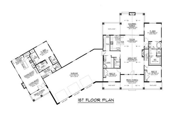 Home Plan - Craftsman Floor Plan - Main Floor Plan #1064-403