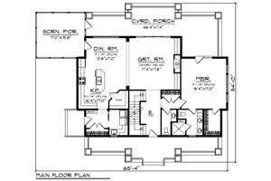 Floor Plan - Main Floor for Craftsman House Plan #70-1494 - 3 bed, 2.5 bath