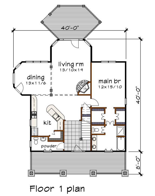 House Plan Design - Bungalow Floor Plan - Main Floor Plan #79-356