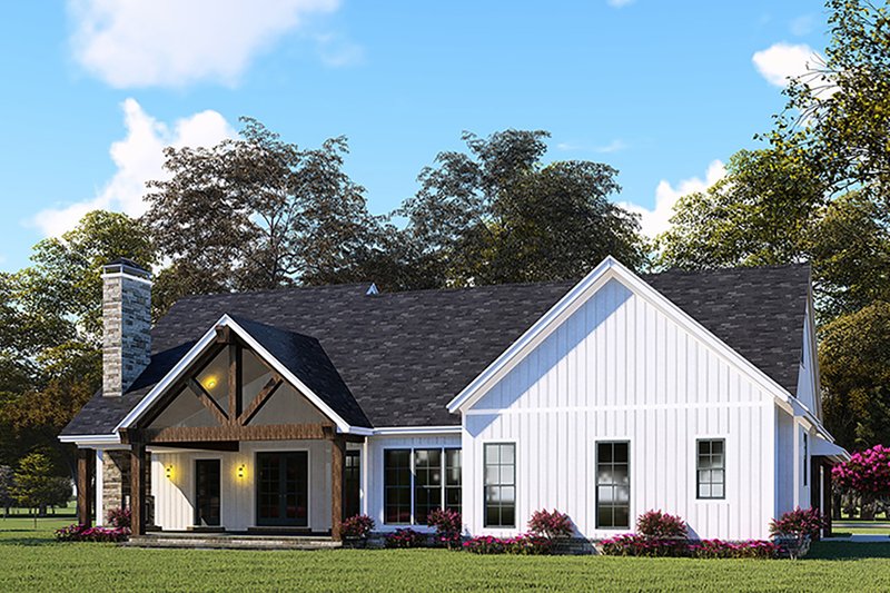House Blueprint - Exterior - Rear Elevation 1 for Barndominium House Plan #923-130 - 3 bed, 2.5 bath