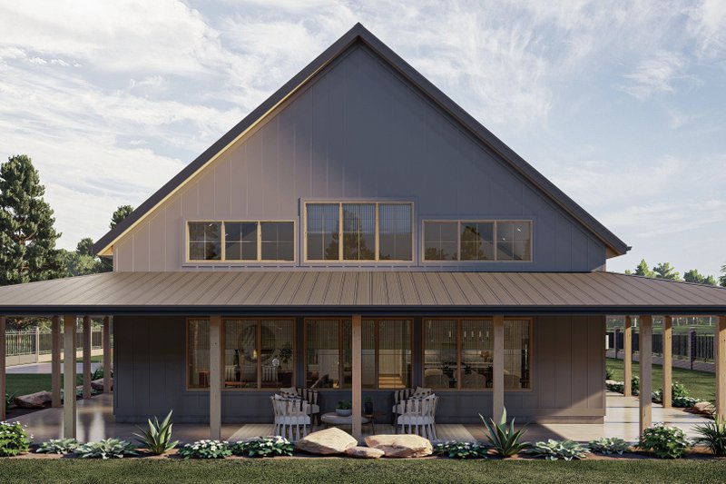 House Design - Exterior - Front Elevation 4 for Barndominium House Plan #455-244 - 3 bed, 2 bath