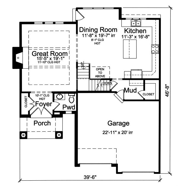 Architectural House Design - Contemporary Floor Plan - Main Floor Plan #46-893