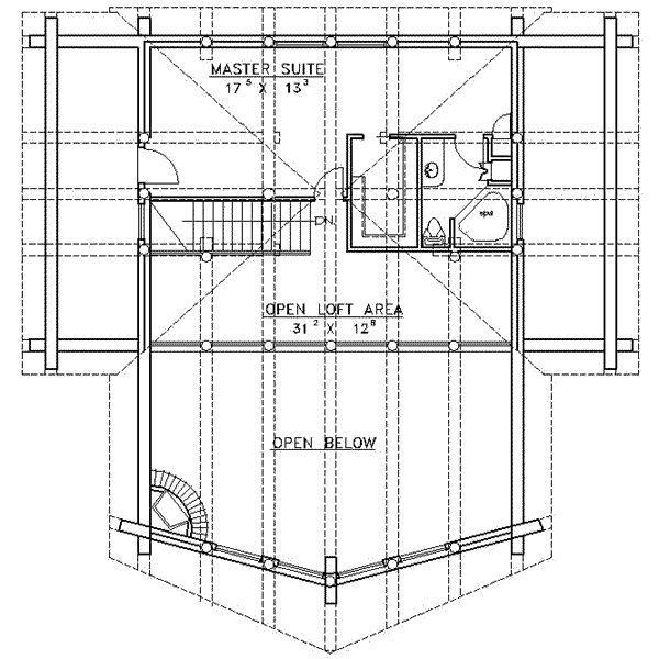 Home Plan - Log Floor Plan - Upper Floor Plan #117-103