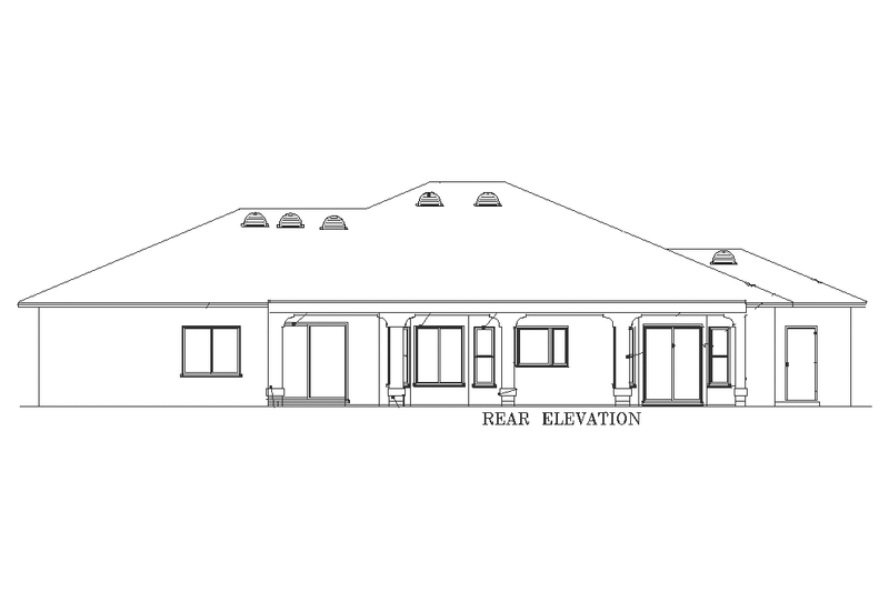Dream House Plan - Exterior - Rear Elevation for Adobe / Southwestern House Plan #1-856 - 5 bed, 3.5 bath