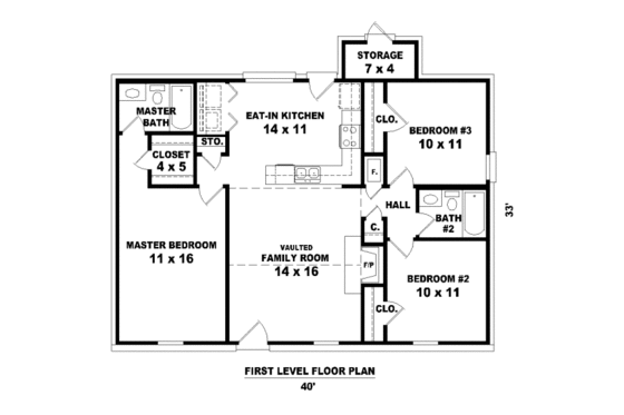 Floor Plan - Main Floor for Ranch House Plan #81-13859 - 3 bed, 2 bath