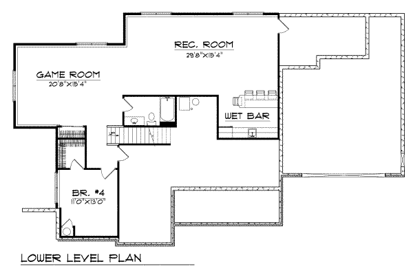 Architectural House Design - Traditional Floor Plan - Lower Floor Plan #70-286