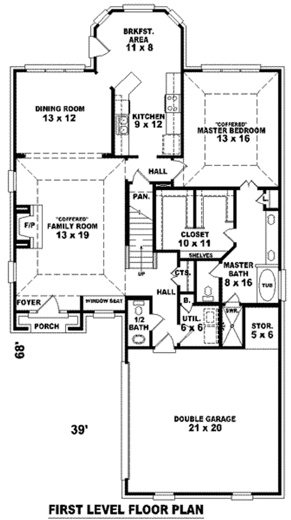 Floor Plan - Main Floor for European House Plan #81-778 - 3 bed, 2.5 bath
