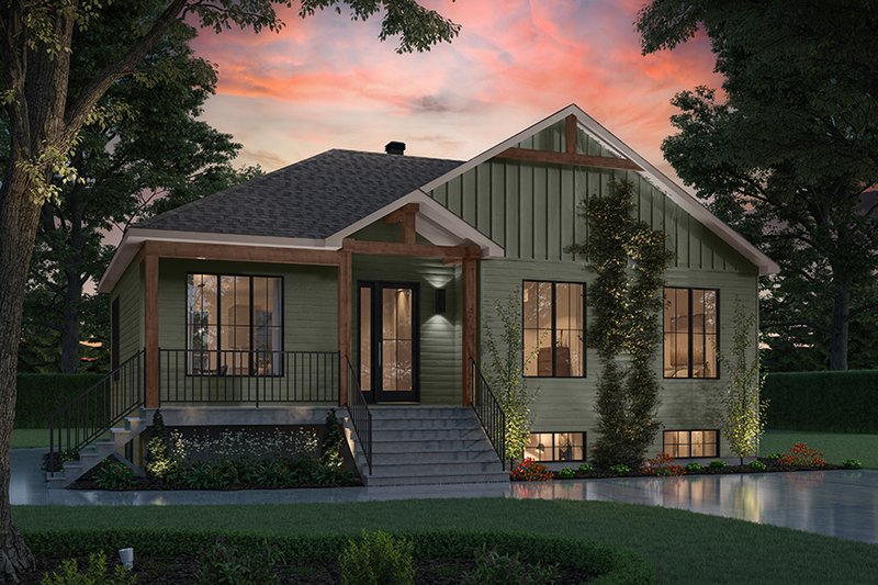 House Blueprint - Exterior - Front Elevation 5 for Bungalow House Plan #23-2830 - 3 bed, 1 bath