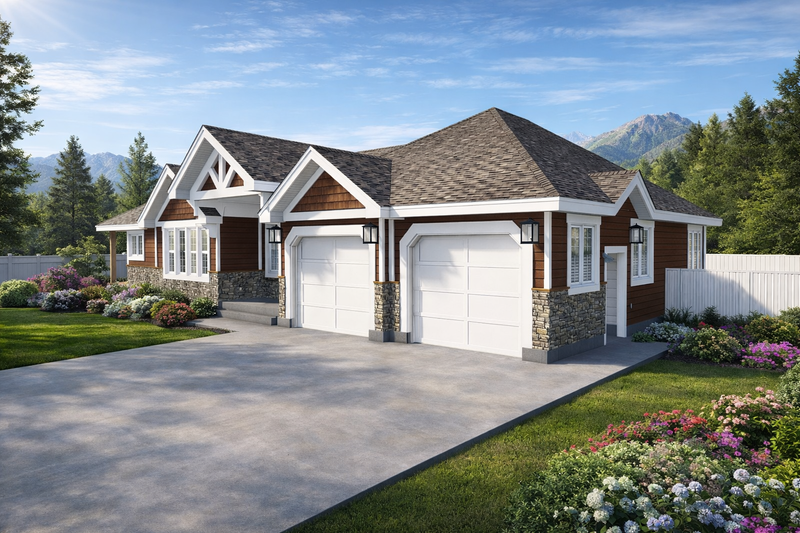 Dream House Plan - Exterior - Front Elevation 5 for Ranch House Plan #1060-464 - 1 bed, 1.5 bath