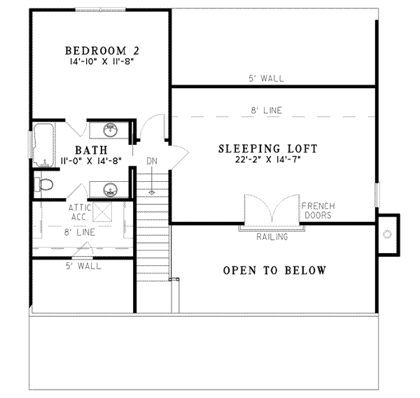 Architectural House Design - Country Floor Plan - Upper Floor Plan #17-523