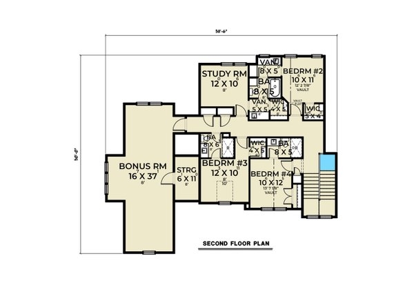 House Blueprint - Farmhouse Floor Plan - Upper Floor Plan #1070-209