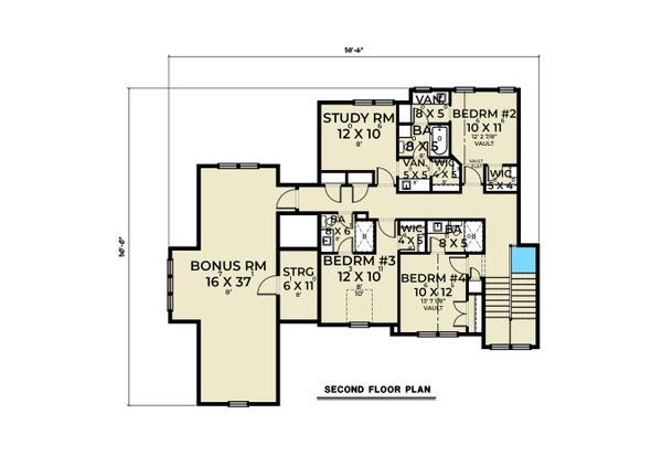 Farmhouse Floor Plan - Upper Floor Plan #1070-209