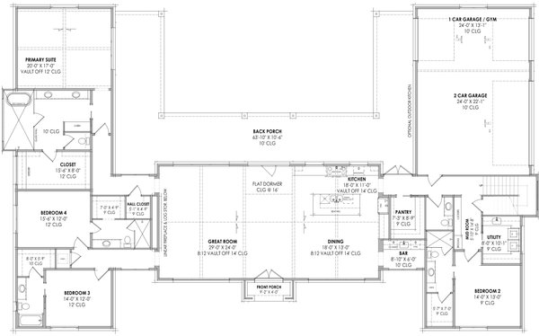 Modern Floor Plan - Main Floor Plan #1096-24