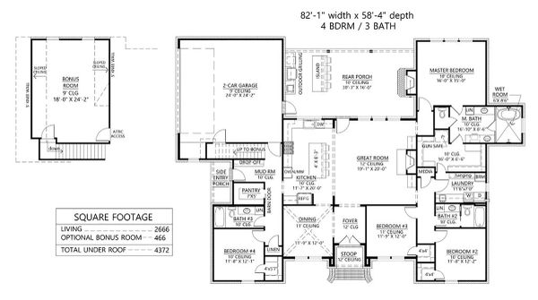 Architectural House Design - Country Floor Plan - Main Floor Plan #1074-46