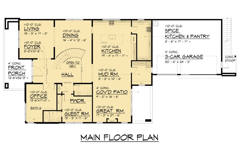 Dream House Plan - Floor Plan - Main Floor for Contemporary House Plan #1066-291 - 7 bed, 6.5 bath