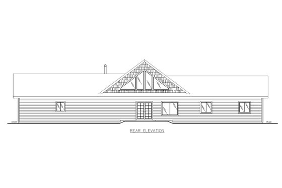 Exterior - Rear Elevation for Craftsman House Plan #117-1011 - 3 bed, 2.5 bath