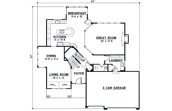 Traditional Floor Plan - Main Floor Plan #67-579