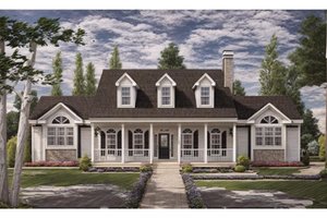 Classical Exterior - Front Elevation Plan #3-287