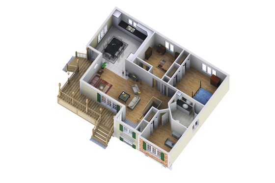 Floor Plan - Main Floor 1 for Country House Plan #25-4457 - 3 bed, 1 bath