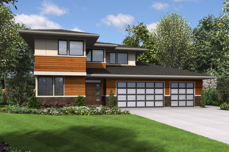 Dream House Plan - Contemporary Exterior - Front Elevation Plan #48-675