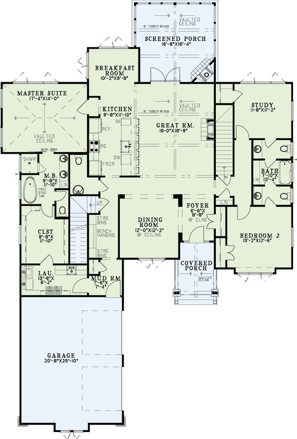 House Blueprint - Craftsman Floor Plan - Main Floor Plan #923-342