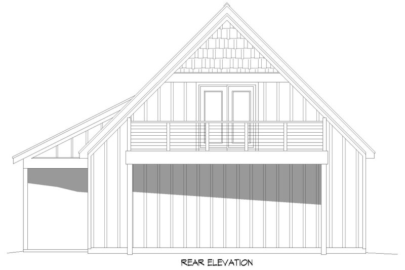Home Plan - Exterior - Rear Elevation 1 for Cabin House Plan #932-285, 0 bath