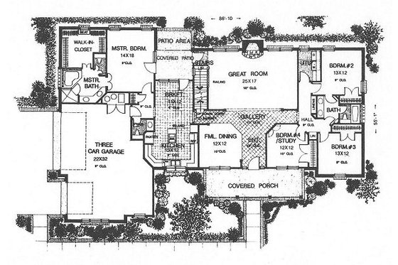 Floor Plan - Main Floor for Country House Plan #310-622 - 4 bed, 2.5 bath