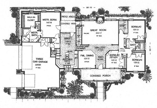 Architectural House Design - Country Floor Plan - Main Floor Plan #310-622