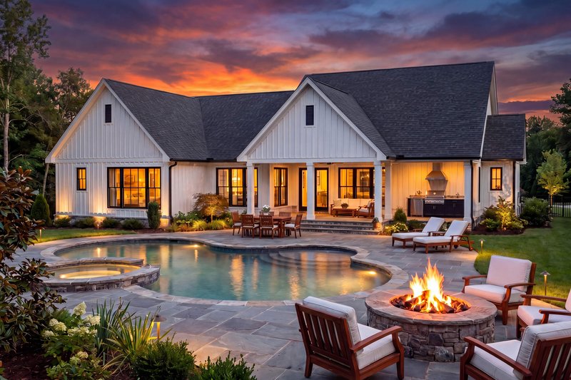 Dream House Plan - Exterior - Rear Elevation 1 for Southern House Plan #430-430 - 3 bed, 3.5 bath