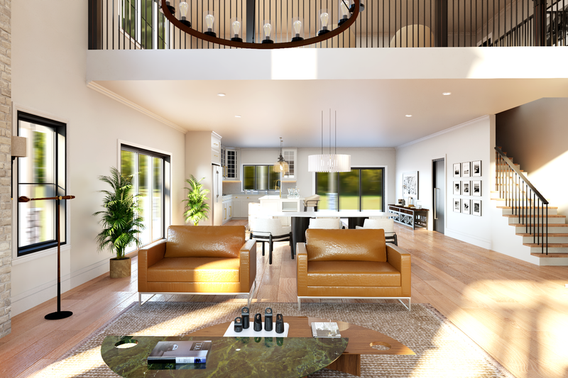 Dream House Plan - Interior - Family Room 1 for Barndominium House Plan #1064-303 - 4 bed, 3.5 bath