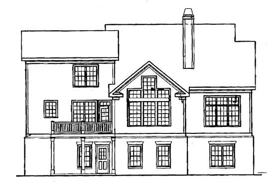 Exterior - Rear Elevation for Craftsman House Plan #927-4 - 4 bed, 3.5 bath