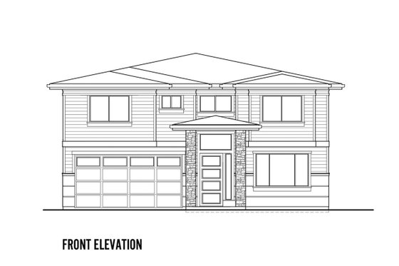 Exterior - Front Elevation 3 for Contemporary House Plan #569-40 - 4 bed, 4 bath