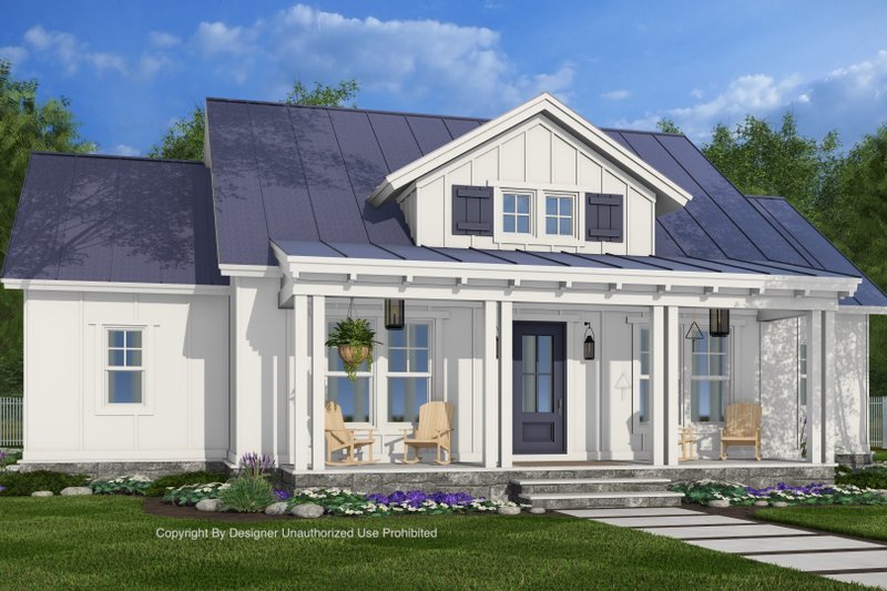 House Blueprint - Farmhouse Exterior - Front Elevation Plan #51-1443